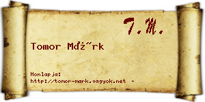 Tomor Márk névjegykártya